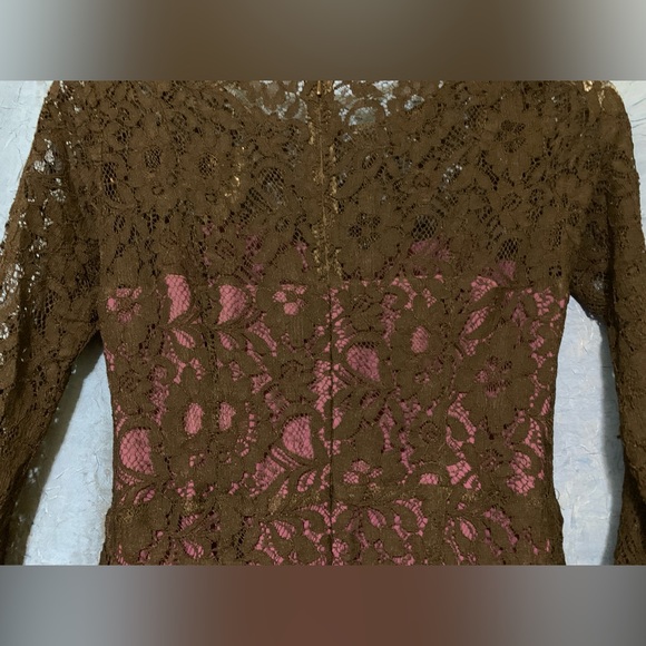 NWT Black Lace 4 Pencil French Connection LBD Lined Purple Acai 3/4 Slv Dress - Picture 12 of 14